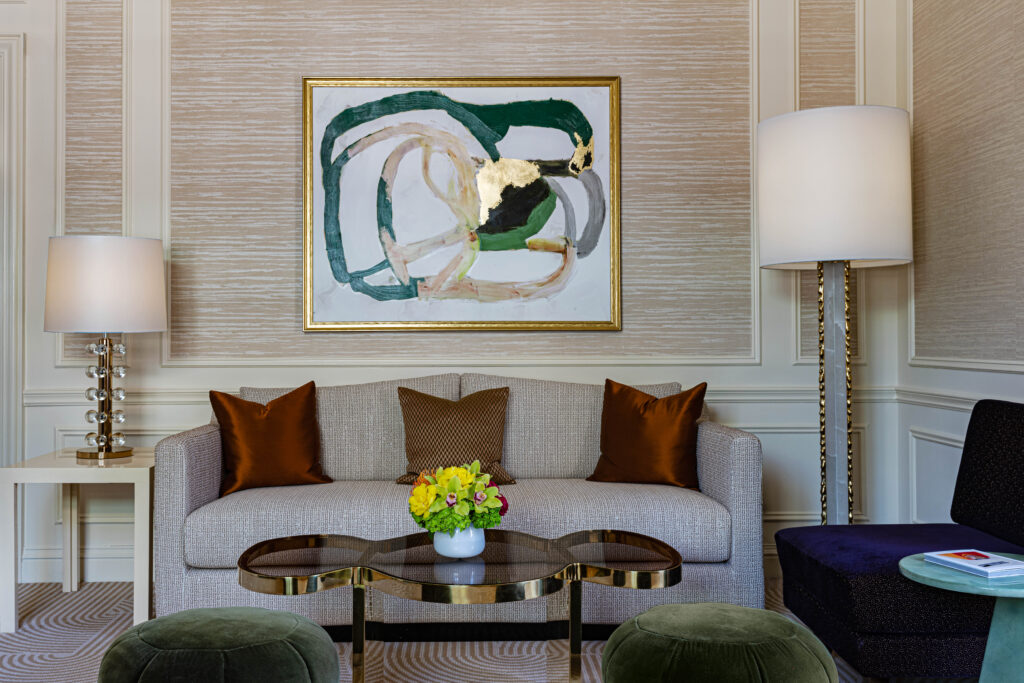 An abstract painting, part of the St. Regis' luxury redesign.