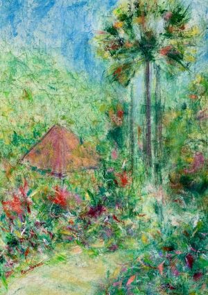 My Little House Under the Palm Painting by Elvira Byrnes